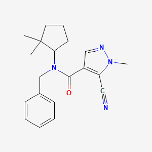 molecular formula C20H24N4O B7217429 N-benzyl-5-cyano-N-(2,2-dimethylcyclopentyl)-1-methylpyrazole-4-carboxamide 