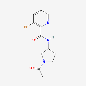 molecular formula C12H14BrN3O2 B7217445 N-(1-acetylpyrrolidin-3-yl)-3-bromopyridine-2-carboxamide 