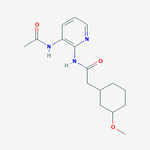 molecular formula C16H23N3O3 B7217505 N-(3-acetamidopyridin-2-yl)-2-(3-methoxycyclohexyl)acetamide 