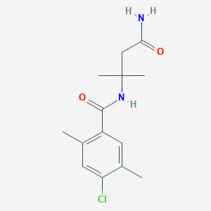 molecular formula C14H19ClN2O2 B7217524 N-(4-amino-2-methyl-4-oxobutan-2-yl)-4-chloro-2,5-dimethylbenzamide 