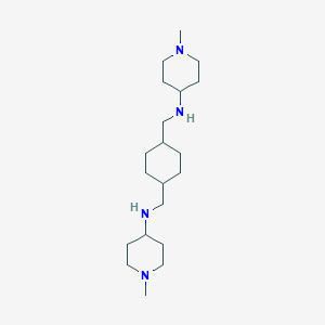 molecular formula C20H40N4 B072176 1,4-Cyclohexanebis(methylamine), N,N'-bis(1-methylpiperid-4-yl)-, (E)- CAS No. 1166-64-9