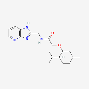 molecular formula C19H28N4O2 B7217630 N-(1H-imidazo[4,5-b]pyridin-2-ylmethyl)-2-(5-methyl-2-propan-2-ylcyclohexyl)oxyacetamide 