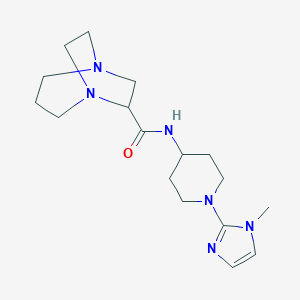 molecular formula C17H28N6O B7217659 N-[1-(1-methylimidazol-2-yl)piperidin-4-yl]-1,5-diazabicyclo[3.2.2]nonane-6-carboxamide 