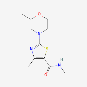 molecular formula C11H17N3O2S B7217696 N,4-dimethyl-2-(2-methylmorpholin-4-yl)-1,3-thiazole-5-carboxamide 