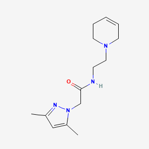 molecular formula C14H22N4O B7217786 N-[2-(3,6-dihydro-2H-pyridin-1-yl)ethyl]-2-(3,5-dimethylpyrazol-1-yl)acetamide 