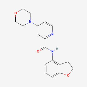 molecular formula C18H19N3O3 B7217857 N-(2,3-dihydro-1-benzofuran-4-yl)-4-morpholin-4-ylpyridine-2-carboxamide 