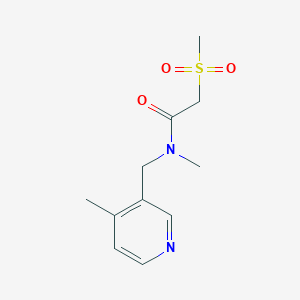 molecular formula C11H16N2O3S B7217880 N-methyl-N-[(4-methylpyridin-3-yl)methyl]-2-methylsulfonylacetamide 
