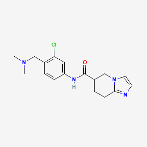 molecular formula C17H21ClN4O B7217885 N-[3-chloro-4-[(dimethylamino)methyl]phenyl]-5,6,7,8-tetrahydroimidazo[1,2-a]pyridine-6-carboxamide 