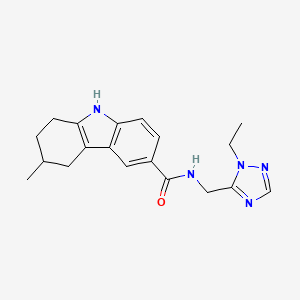 molecular formula C19H23N5O B7217896 N-[(2-ethyl-1,2,4-triazol-3-yl)methyl]-6-methyl-6,7,8,9-tetrahydro-5H-carbazole-3-carboxamide 