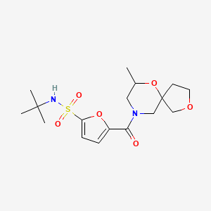 molecular formula C17H26N2O6S B7217961 N-tert-butyl-5-(7-methyl-2,6-dioxa-9-azaspiro[4.5]decane-9-carbonyl)furan-2-sulfonamide 