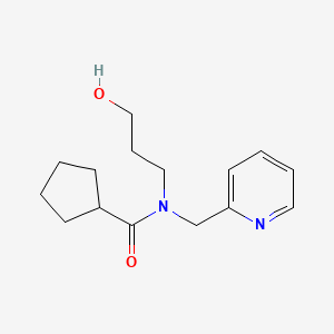 molecular formula C15H22N2O2 B7218067 N-(3-hydroxypropyl)-N-(pyridin-2-ylmethyl)cyclopentanecarboxamide 