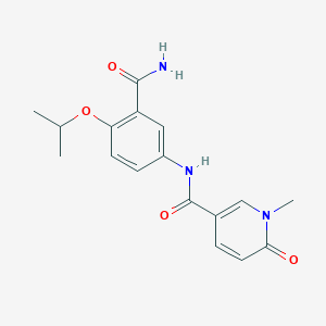 molecular formula C17H19N3O4 B7218073 N-(3-carbamoyl-4-propan-2-yloxyphenyl)-1-methyl-6-oxopyridine-3-carboxamide 