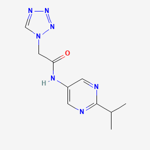 molecular formula C10H13N7O B7218122 N-(2-propan-2-ylpyrimidin-5-yl)-2-(tetrazol-1-yl)acetamide 