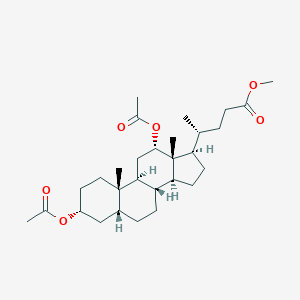 molecular formula C29H46O6 B072182 methyl (4R)-4-[(3R,5R,8R,9S,10S,12S,13R,14S,17R)-3,12-diacetyloxy-10,13-dimethyl-2,3,4,5,6,7,8,9,11,12,14,15,16,17-tetradecahydro-1H-cyclopenta[a]phenanthren-17-yl]pentanoate CAS No. 1181-44-8
