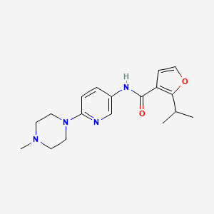molecular formula C18H24N4O2 B7218212 N-[6-(4-methylpiperazin-1-yl)pyridin-3-yl]-2-propan-2-ylfuran-3-carboxamide 