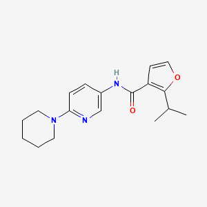 molecular formula C18H23N3O2 B7218215 N-(6-piperidin-1-ylpyridin-3-yl)-2-propan-2-ylfuran-3-carboxamide 