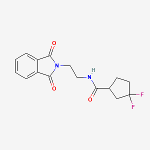 molecular formula C16H16F2N2O3 B7218241 N-[2-(1,3-dioxoisoindol-2-yl)ethyl]-3,3-difluorocyclopentane-1-carboxamide 