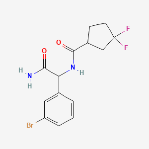 molecular formula C14H15BrF2N2O2 B7218252 N-[2-amino-1-(3-bromophenyl)-2-oxoethyl]-3,3-difluorocyclopentane-1-carboxamide 