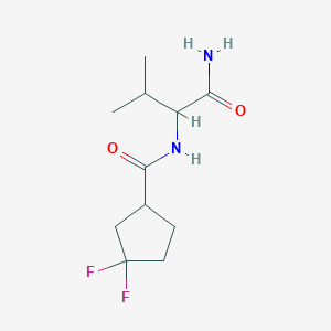 molecular formula C11H18F2N2O2 B7218313 N-(1-amino-3-methyl-1-oxobutan-2-yl)-3,3-difluorocyclopentane-1-carboxamide 