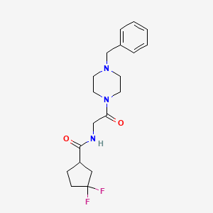 molecular formula C19H25F2N3O2 B7218343 N-[2-(4-benzylpiperazin-1-yl)-2-oxoethyl]-3,3-difluorocyclopentane-1-carboxamide 