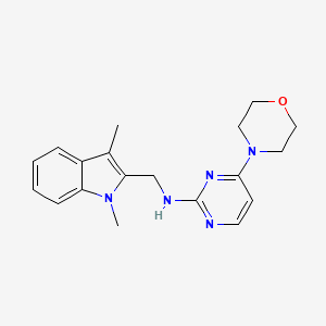 molecular formula C19H23N5O B7218447 N-[(1,3-dimethylindol-2-yl)methyl]-4-morpholin-4-ylpyrimidin-2-amine 