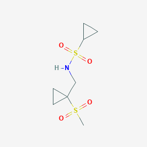 molecular formula C8H15NO4S2 B7218533 N-[(1-methylsulfonylcyclopropyl)methyl]cyclopropanesulfonamide 