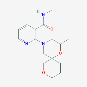 molecular formula C16H23N3O3 B7218567 N-methyl-2-(2-methyl-1,8-dioxa-4-azaspiro[5.5]undecan-4-yl)pyridine-3-carboxamide 