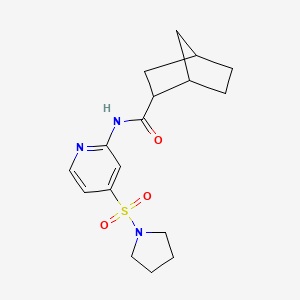 molecular formula C17H23N3O3S B7218637 N-(4-pyrrolidin-1-ylsulfonylpyridin-2-yl)bicyclo[2.2.1]heptane-2-carboxamide 