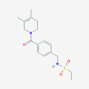 molecular formula C17H24N2O3S B7218712 N-[[4-(4,5-dimethyl-3,6-dihydro-2H-pyridine-1-carbonyl)phenyl]methyl]ethanesulfonamide 