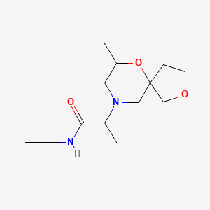 molecular formula C15H28N2O3 B7218759 N-tert-butyl-2-(7-methyl-2,6-dioxa-9-azaspiro[4.5]decan-9-yl)propanamide 