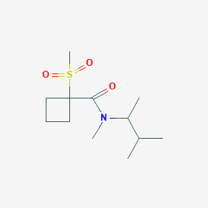 molecular formula C12H23NO3S B7218772 N-methyl-N-(3-methylbutan-2-yl)-1-methylsulfonylcyclobutane-1-carboxamide 