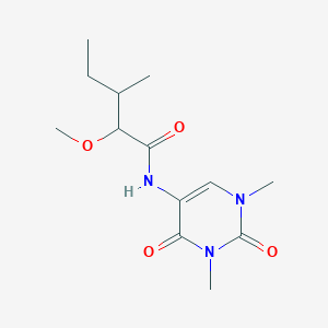 molecular formula C13H21N3O4 B7218802 N-(1,3-dimethyl-2,4-dioxopyrimidin-5-yl)-2-methoxy-3-methylpentanamide 