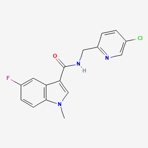 molecular formula C16H13ClFN3O B7218957 N-[(5-chloropyridin-2-yl)methyl]-5-fluoro-1-methylindole-3-carboxamide 