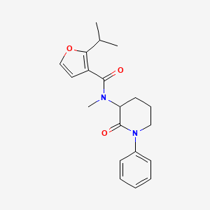 molecular formula C20H24N2O3 B7219111 N-methyl-N-(2-oxo-1-phenylpiperidin-3-yl)-2-propan-2-ylfuran-3-carboxamide 