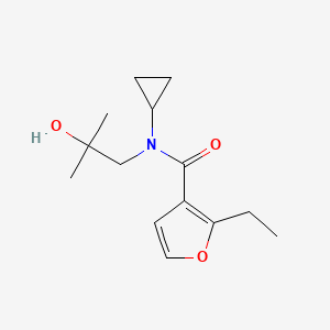 molecular formula C14H21NO3 B7219122 N-cyclopropyl-2-ethyl-N-(2-hydroxy-2-methylpropyl)furan-3-carboxamide 