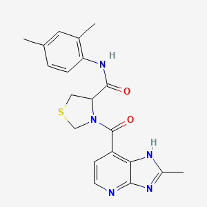 molecular formula C20H21N5O2S B7219275 N-(2,4-dimethylphenyl)-3-(2-methyl-1H-imidazo[4,5-b]pyridine-7-carbonyl)-1,3-thiazolidine-4-carboxamide 