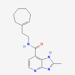 molecular formula C17H22N4O B7219399 N-[2-(cyclohepten-1-yl)ethyl]-2-methyl-1H-imidazo[4,5-b]pyridine-7-carboxamide 