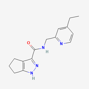 molecular formula C15H18N4O B7219505 N-[(4-ethylpyridin-2-yl)methyl]-1,4,5,6-tetrahydrocyclopenta[c]pyrazole-3-carboxamide 