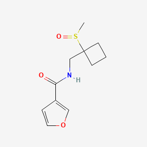 molecular formula C11H15NO3S B7219574 N-[(1-methylsulfinylcyclobutyl)methyl]furan-3-carboxamide 