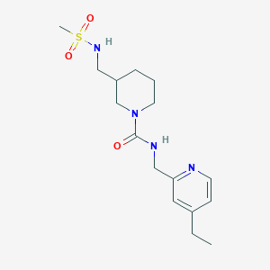 molecular formula C16H26N4O3S B7219605 N-[(4-ethylpyridin-2-yl)methyl]-3-(methanesulfonamidomethyl)piperidine-1-carboxamide 