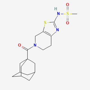molecular formula C18H25N3O3S2 B7219634 N-[5-(adamantane-1-carbonyl)-6,7-dihydro-4H-[1,3]thiazolo[5,4-c]pyridin-2-yl]methanesulfonamide 