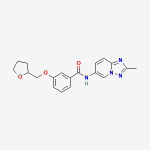 molecular formula C19H20N4O3 B7219647 N-(2-methyl-[1,2,4]triazolo[1,5-a]pyridin-6-yl)-3-(oxolan-2-ylmethoxy)benzamide 