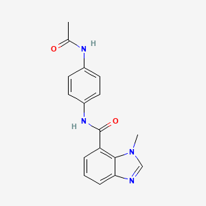 molecular formula C17H16N4O2 B7219649 N-(4-acetamidophenyl)-3-methylbenzimidazole-4-carboxamide 