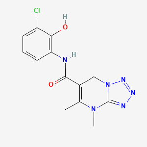 molecular formula C13H13ClN6O2 B7219686 N-(3-chloro-2-hydroxyphenyl)-4,5-dimethyl-7H-tetrazolo[1,5-a]pyrimidine-6-carboxamide 
