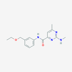 molecular formula C16H20N4O2 B7219704 N-[3-(ethoxymethyl)phenyl]-6-methyl-2-(methylamino)pyrimidine-4-carboxamide 