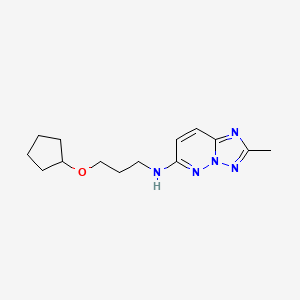 molecular formula C14H21N5O B7219800 N-(3-cyclopentyloxypropyl)-2-methyl-[1,2,4]triazolo[1,5-b]pyridazin-6-amine 