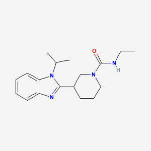 molecular formula C18H26N4O B7219859 N-ethyl-3-(1-propan-2-ylbenzimidazol-2-yl)piperidine-1-carboxamide 