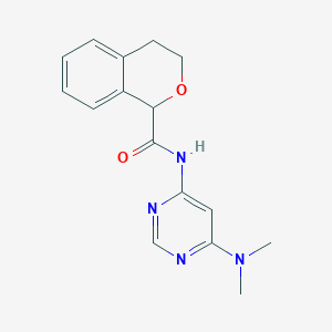 molecular formula C16H18N4O2 B7219878 N-[6-(dimethylamino)pyrimidin-4-yl]-3,4-dihydro-1H-isochromene-1-carboxamide 