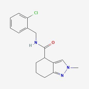 molecular formula C16H18ClN3O B7219991 N-[(2-chlorophenyl)methyl]-2-methyl-4,5,6,7-tetrahydroindazole-4-carboxamide 