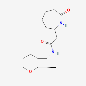 molecular formula C17H28N2O3 B7220198 N-(8,8-dimethyl-2-oxabicyclo[4.2.0]octan-7-yl)-2-(7-oxoazepan-2-yl)acetamide 